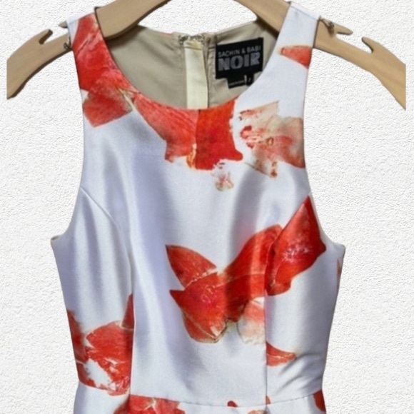 Sachin & Babi Noir Sleeveless Floral Jacquard Cut-Out Back High-Low Dress - Picture 7 of 12